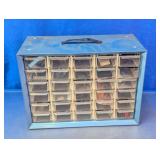 Vtg Metal Parts Cabinet w/ Assorted Hardware Lot