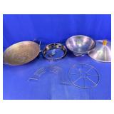 Stainless Steel Wok & Cooking Accessories Lot