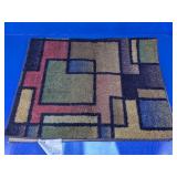 Geometric Block Pattern Accent Rug