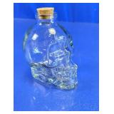 Skull Head Glass Bottle with Cork Stopper
