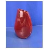 World Market Red Ceramic Asymmetric Flower Vase