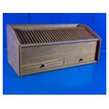 Vintage Wooden Desk Organizer Sorter Box
