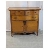 Vintage Quarter-Sawn Oak Buffet Cabinet