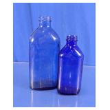 Vintage Cobalt Blue Glass Bottles Lot