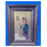Framed Jewish Shabbat Candle Lighting Art