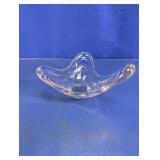 Clear Art Glass Tri-Corner Freeform Bowl