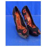 Red Lips Print Platform Stiletto High Heels