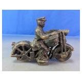 Cast Iron Motorcycle Rider Figurine