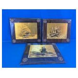 Vtg Nautical Sailing Ship Wall Plaques