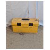 Vintage Yellow Tool Box & Mixed Tool Lot