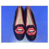 Stubbs & Wootton Embroidered Velvet Lip Loafers