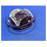 Vtg Art Glass Nesting Ashtray Set