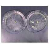 Arcoroc France Floral Glass Salad Plate Pair