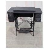 Vtg Sewing Machine Cabinet Table