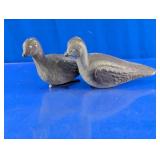 2 Vtg Paper-mache Dove Hunting Decoys