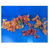 Autumn Floral Bushes & Lighted Leaf Garland Lot