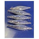 Silver Mosaic Teardrop Christmas Ornaments