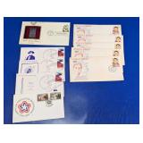 10 Vtg First Day Cover Stamped Envelopes