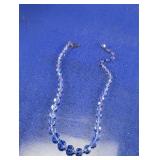 Blue Aurora Borealis Beaded Necklace