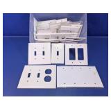 Assorted White Wall Plates & Storage Bin Lot