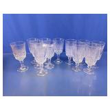 Clear Glass Faceted Stemmed Goblets