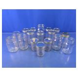 Assorted Glass Mason Canning Jars Lot