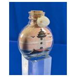 Decorative Souvenir Lighthouse Sand Art Bottle