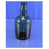 Dark Teal Blue Glass Bottle