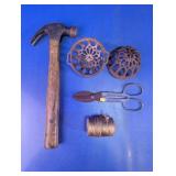 Vtg Tool & Cast Iron Twine Holder Lot