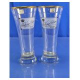 Tuborg Beer Gold Rim Pilsner Glasses