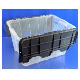 Black Lidded Clear Storage Tote Box
