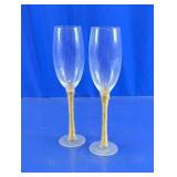 Burlap Wrapped Champagne Flutes Duo