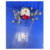 Rustic Snowman & Buffalo Check Picks Trio