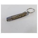 Damascus Folding Pocket Knife Keychain