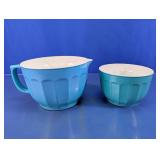 Blue Plastic Batter & Mixing Bowl Set