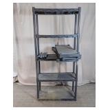 Grey Plastic 5-Tier Utility Storage Shelf