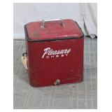 Vintage Pleasure Chest Red Metal Cooler