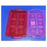Pink Plastic Cut-Crystal Style Serving Trays Lot
