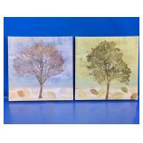 Dual Autumn Tree Canvas Art Set