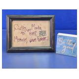 Framed Stitched Needlework Art
