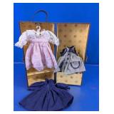 Wood Doll Wardrobe Case & Doll Clothing