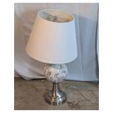 Marble Accent Table Lamp w/ White Shade