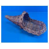 Wicker Horn of Plenty Cornucopia Basket