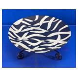 Zebra Print Decorative Glass Plate