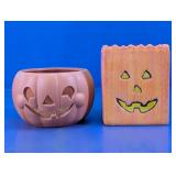 Terracotta Pumpkin Tealight Holder Set