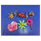 Vintage Floral Brooch Assortment