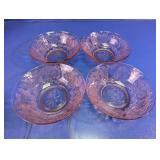 Pink Depression Glass Berry Bowls Set