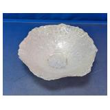 Textured Glass Scalloped Decorative Bowl