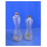 Vintage Glass Salad Dressing Bottles Lot