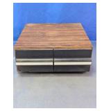 Woodgrain Two-Drawer Media Storage Case